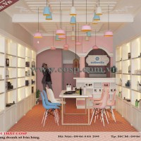 Thi công nội thất cửa hàng mỹ phẩm - Chị Hương - Thái Hà